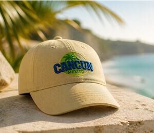 Caribbean Side Cancun Women's Light Brown Adjustable Baseball Cap